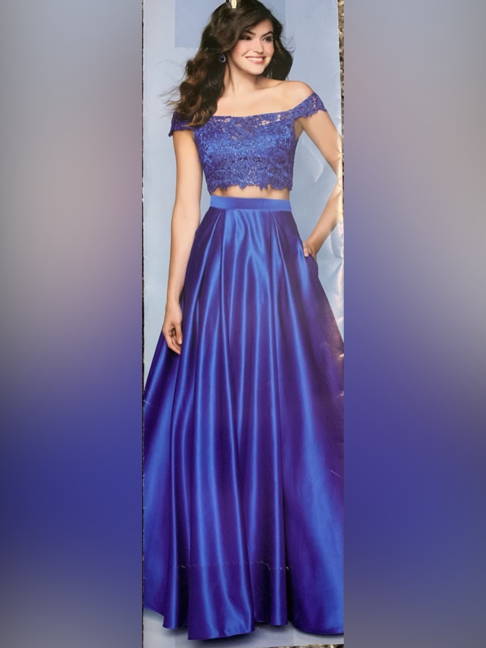 Splash Royal Blue 2pc Prom Dress